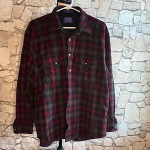Pendleton Red and Gray Plaid Shirt